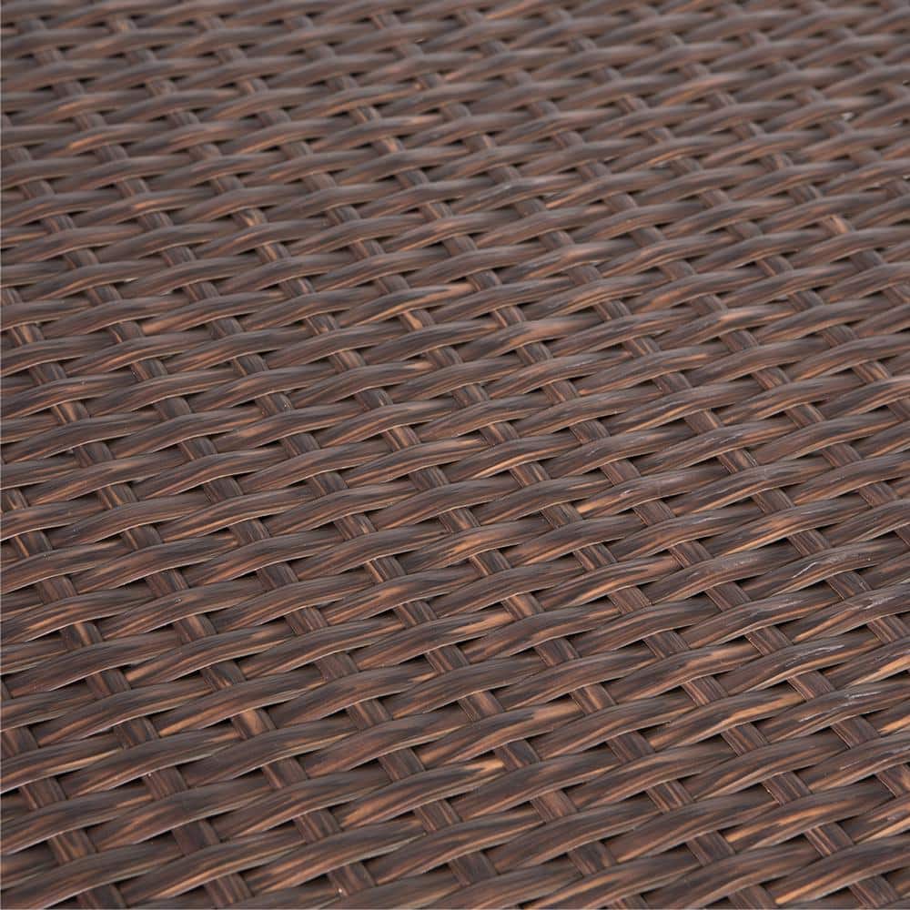 Brown Wicker 60 Gallon Outdoor Deck Box with Cushion