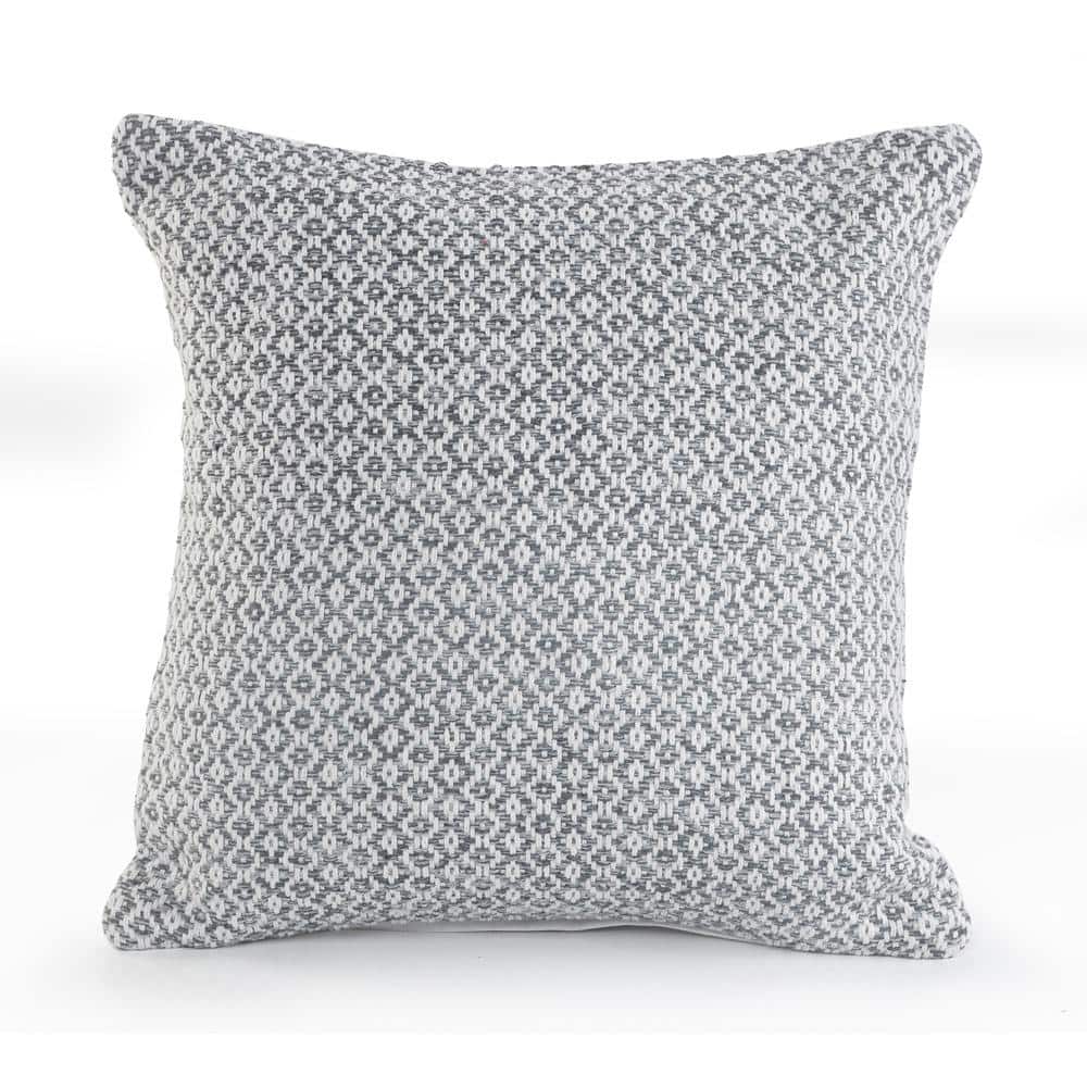 Intertwining Diamonds Gray/White 18 in. x 18 in. Geometric Standard Indoor 