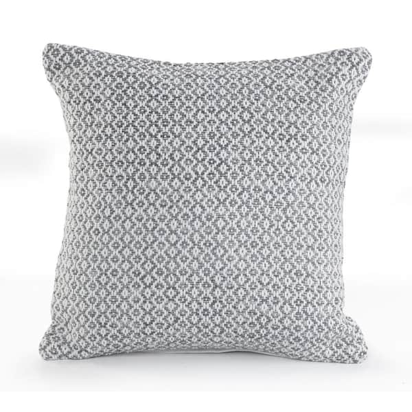 Unbranded Intertwining Diamonds Gray/White 18 in. x 18 in. Geometric Standard Indoor Throw Pillow