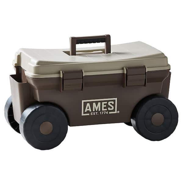 Ames 4 cu.ft. Plastic Rolling and Storage Lawn and Garden Cart