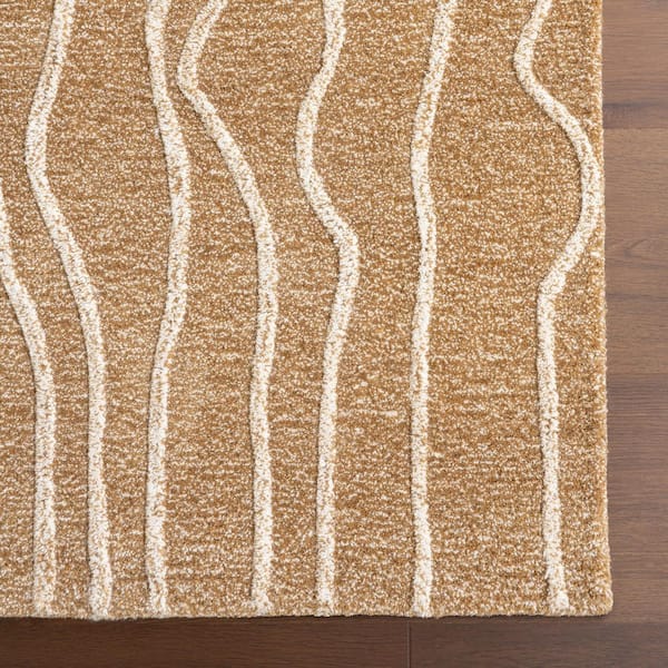 Mana Abstract Wool Beige 9 ft. x 12 ft. Area Rug