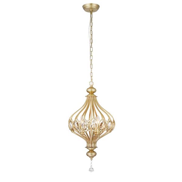 Warehouse of Tiffany Holmdis 3-Light Gold Ornament Lamp Pendant