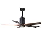 Patricia 52 in. LED Indoor/Outdoor Damp Matte Black Ceiling Fan with Light with Remote Control and Wall Control