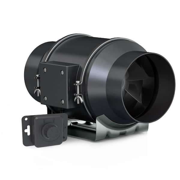 405 CFM Inline Duct Fan with EC Motor and Variable Speed Controller for Ventilation and Exhaust