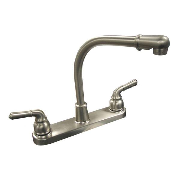 KISSLER & CO Dominion 2-Handle Standard Kitchen Faucet with Swivel Aerator in Brushed Nickel