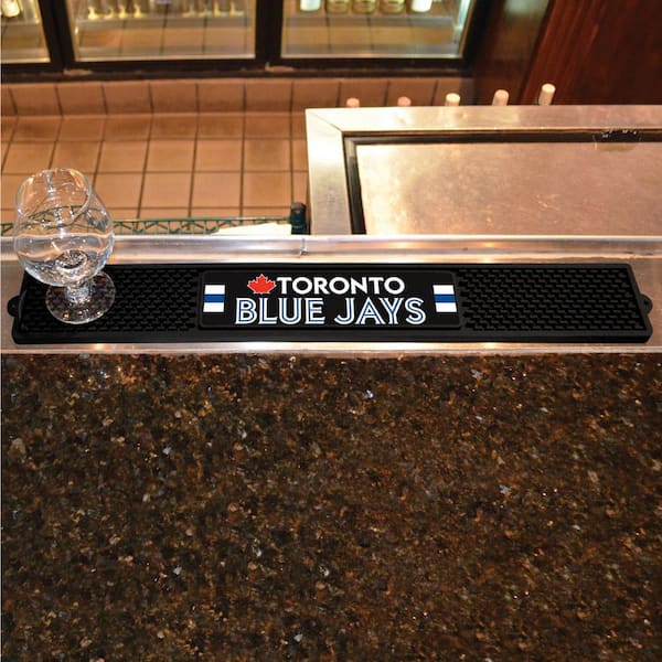 FANMATS MLB- 3.25 in. x 24 in. Black Toronto Blue Jays Drink Mat 19293 -  The Home Depot