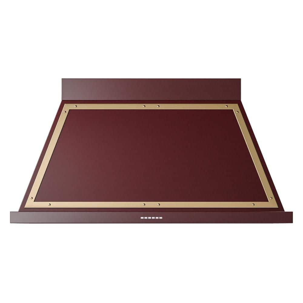 Nostalgie II Series Noblesse 48 in. Ducted Wall Mount Range Hood in Burgundy with Brass Trim and 600 CFM Airflow price history on PriceWatchPro