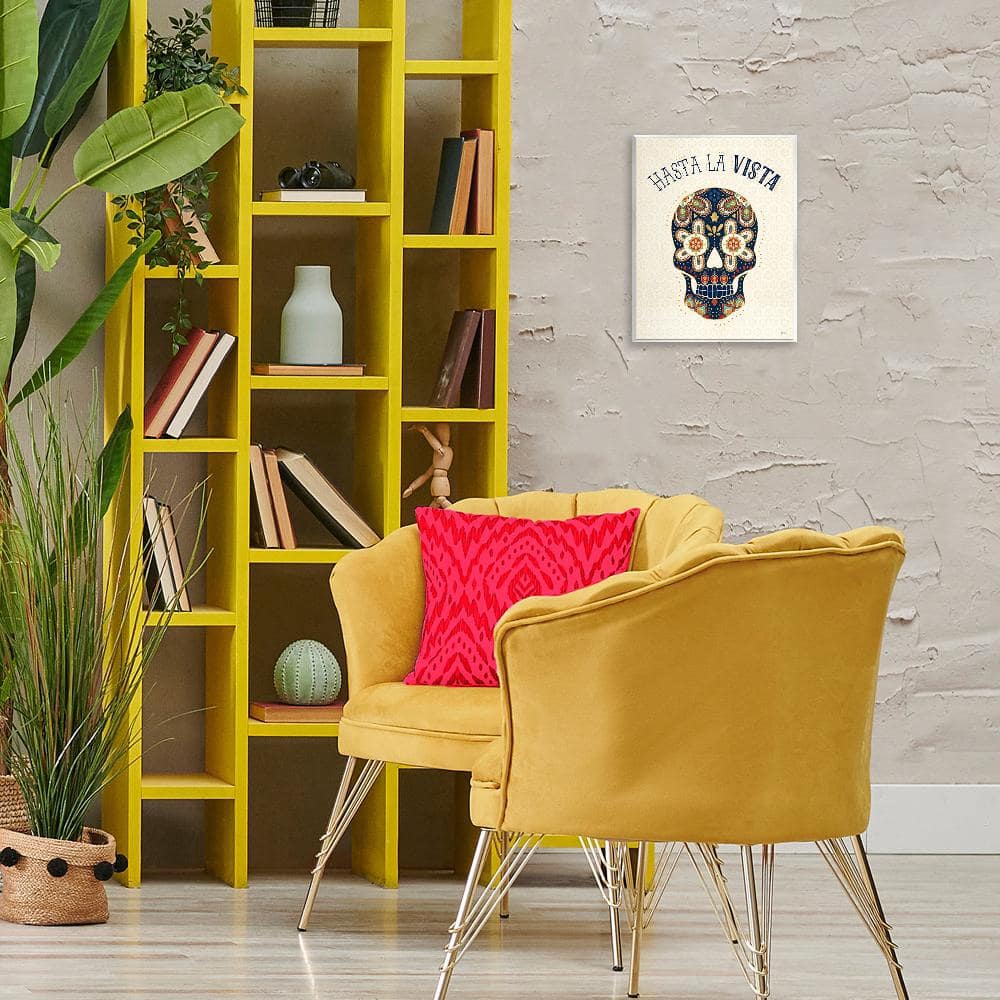 Hasta La Vista Calavera Multicolor MDF Wood Wall Plaque, 11 x 14