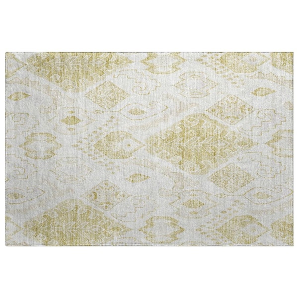 Dream Shag Premium Machine Washable Abstract ADS776 Beige 2 ft. x 3 ft. Accent Rug