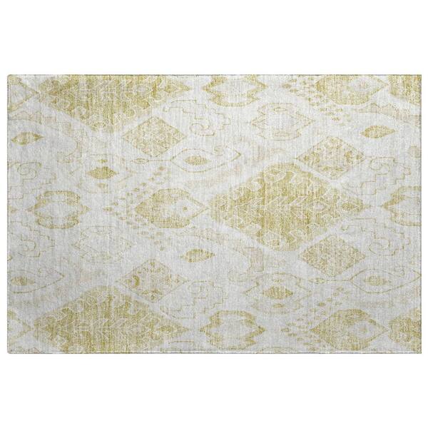 Dream Shag Premium Machine Washable Abstract ADS776 Beige 3 ft. x 4 ft. Area Rug