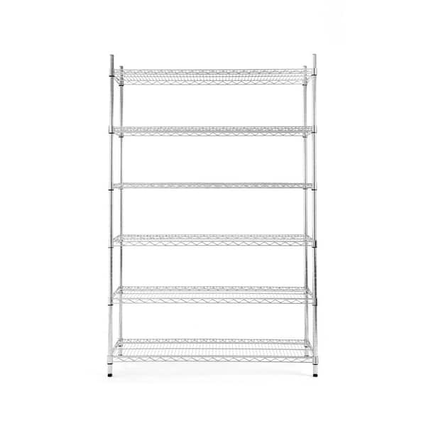 HDX Chrome 6-Tier Heavy Duty Metal Wire Shelving Unit (48 in. W x 72 in. H x 18 in. D)