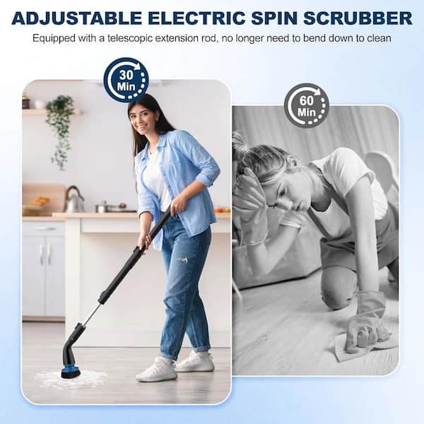 Hard Surface Scrubber Wand Tile Grout carpet cleaning Brush + SQ  interchangable