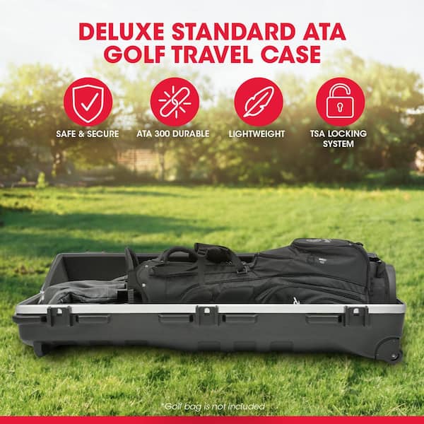 ATA Deluxe Standard Hard Plastic Storage Wheeled Golf Bag Travel Case