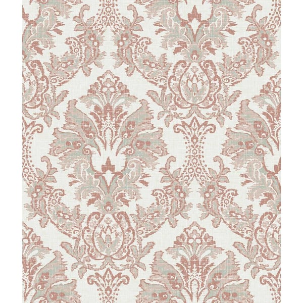 York Wallcoverings Bold Brocade Tan, Grey Paper Strippable Roll (Covers 56 sq. ft.)
