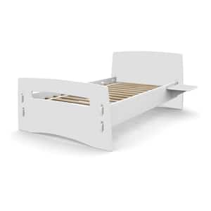 Kid's Twin Bed with Traditional Design Headboard and Foot board in White Color