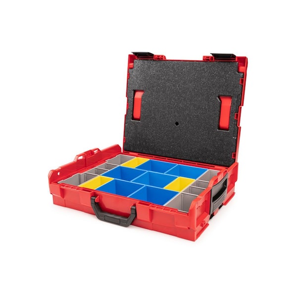 Shallow Stacking Tool Box (L-BOXX 1) with 11-Piece Organizer Bin Set and Lid Insert