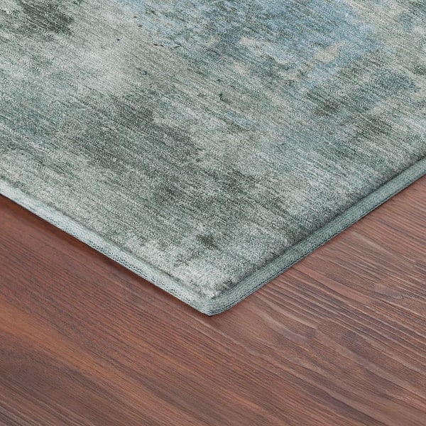 Mayfield Premium Machine Washable Abstract AMF2370 Sage 10 ft. x 14 ft. Area Rug
