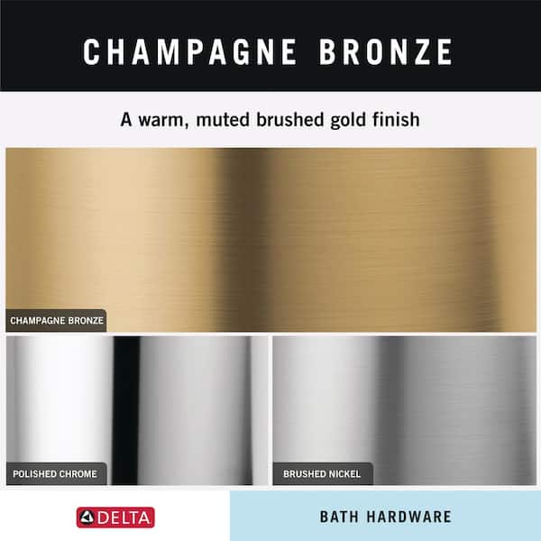 Delta Cassidy 18 in. Towel Bar in Champagne Bronze w/ Glass Shelf