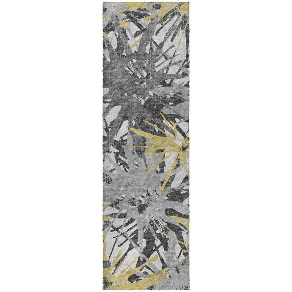 Dream Shag Premium Machine Washable Abstract ADS77 Gilded 2 ft. x 7 ft. Runner Rug