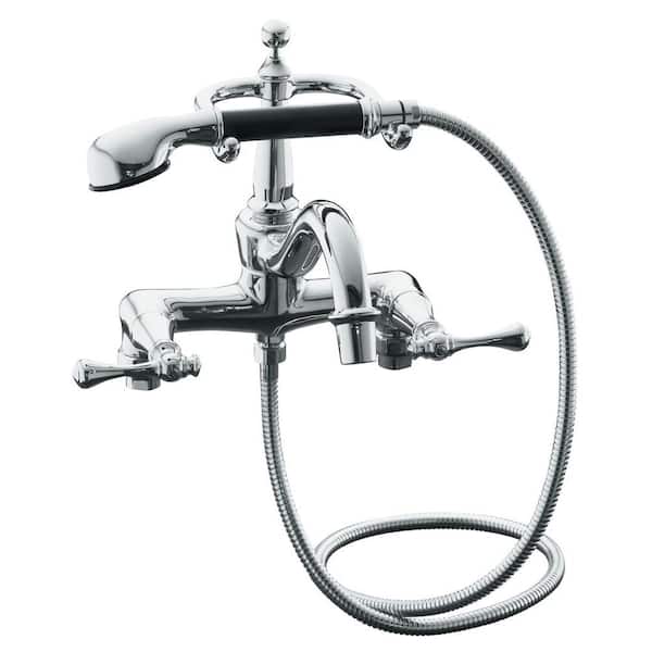 KOHLER Revival 2-Handle Claw Tub Faucet with Hand Shower in Polished Chrome