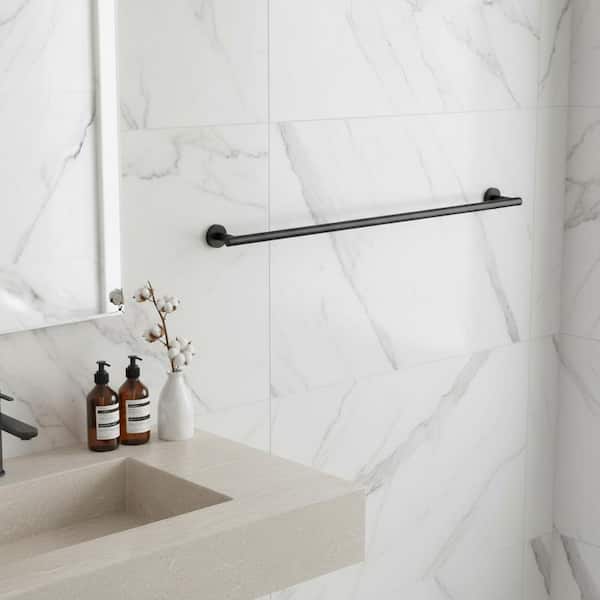 32 in. Wall Mounted Towel Bar Hardware Accessory in Matte Black