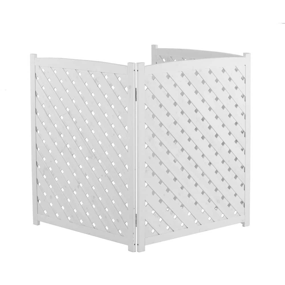 32 in. L x 32 in. W x 38 in. H White Solid Wood Outdoor Privacy Fence Screen with Optimized Airflow for AC Unit and price history on PriceWatchPro