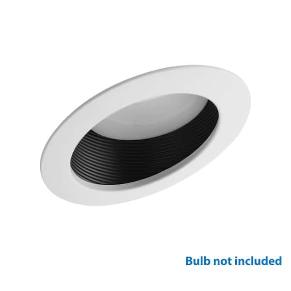NICOR 6 in. White Recessed Slope Trim with Black Baffle 17704