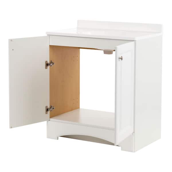 ホワイトビーチ Glacier Bay 31 in. Single Sink White Bath Vanity with White