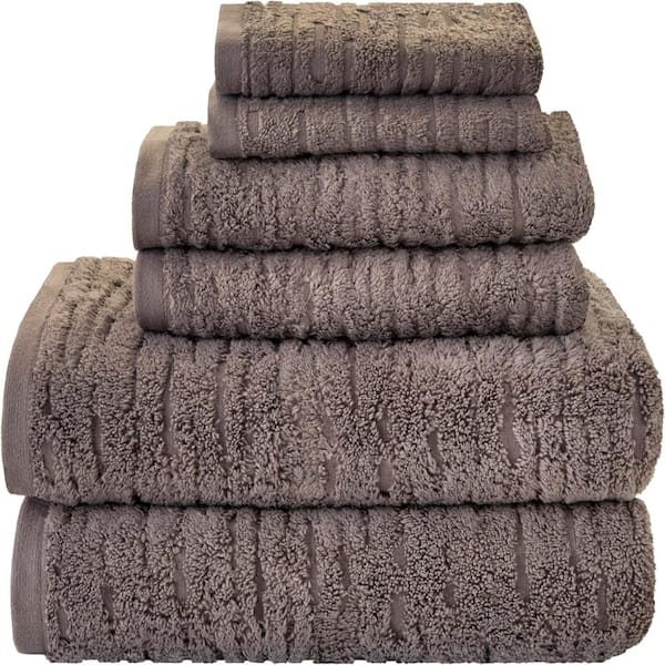 Mink Brown Cotton 6-Piece Towel Set YA3P6N - The Home Depot