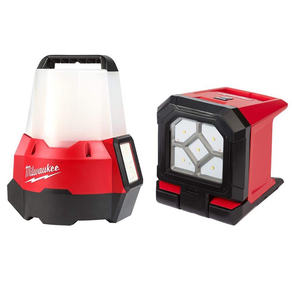 Milwaukee M18 18-Volt Cordless 2200 Lumens Radius LED Compact Site Light  with Flood Mode w/Rover Mounting Flood Light (2-Tool) 2144-20-2365-20 The  Home Depot