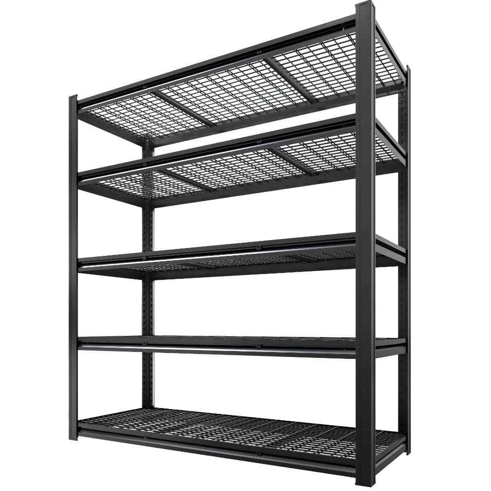 5-Tier Steel Heavy Duty Freestanding Adjustable Garage Storage Shelving Unit in Black (55 in. W x 84 in. H x 24 in. D) price history on PriceWatchPro