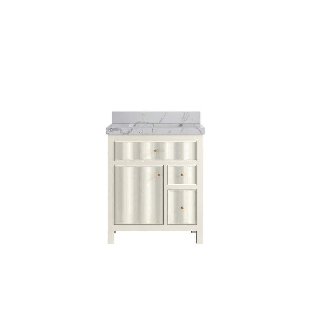 Sonoma 30 in. Single Sink Freestanding Alabaster Bath Vanity with Venatino Quartz Top Unassembled price history on PriceWatchPro