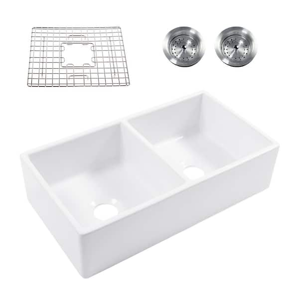 Sinkology Turner 33 In Farmhouse Apron Front Undermount Double Bowl