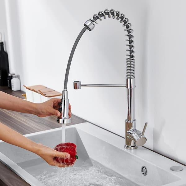 XVL Pull-Down Kitchen Faucet Spray Head Replacement – G1/2 Connector, Check Valve, Screen Filter, Chrome Finish – T6501BCA – Easy Installation