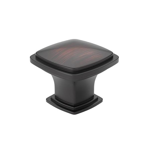 Richelieu Hardware Charlemagne Collection 1-1/4 in. (31 mm) Classic Brushed Oil-Rubbed Bronze Square Cabinet Knob