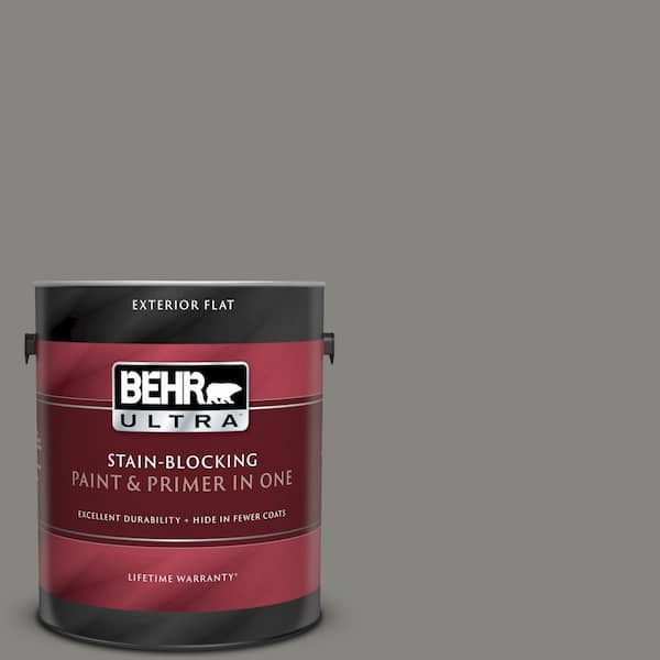 BEHR ULTRA 1 gal. #UL200-4 Pier Flat Exterior Paint and Primer in One