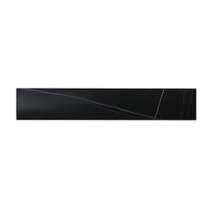 22 in. W Sintered Stone Reversible Bathroom Vanity Top Side Splashback in Black