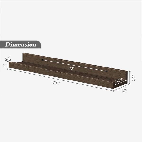 Techstyle Ellis 2 Pack Wall Mounted 2Ft 60Cm Floating Shelf With 4