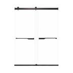 Brianna 60 in. W x 80 in. H Sliding Frameless Shower Door in Matte Black with Clear Glass