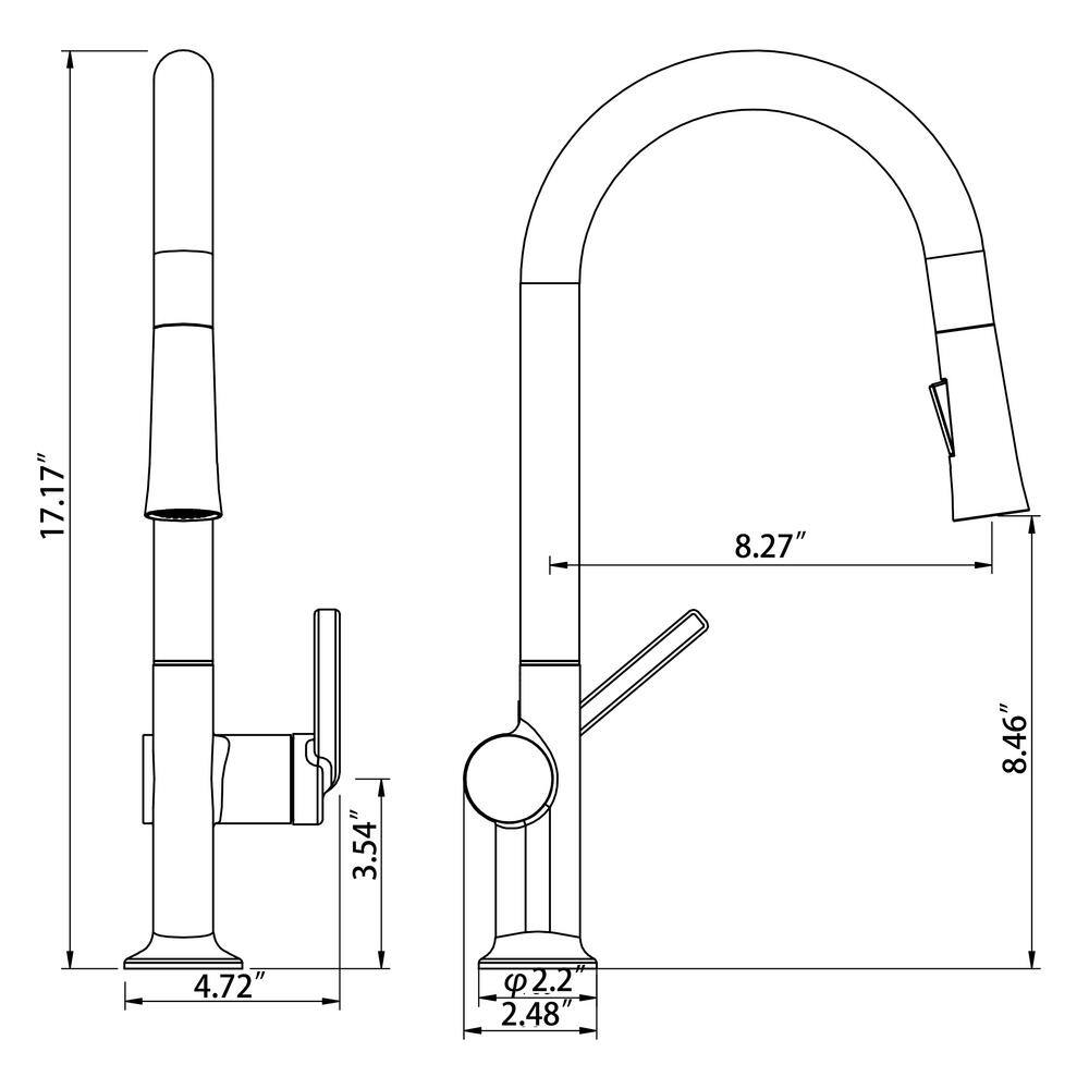 Matte Black Single Handle High-Arc Kitchen Faucet with Pull-out Spray