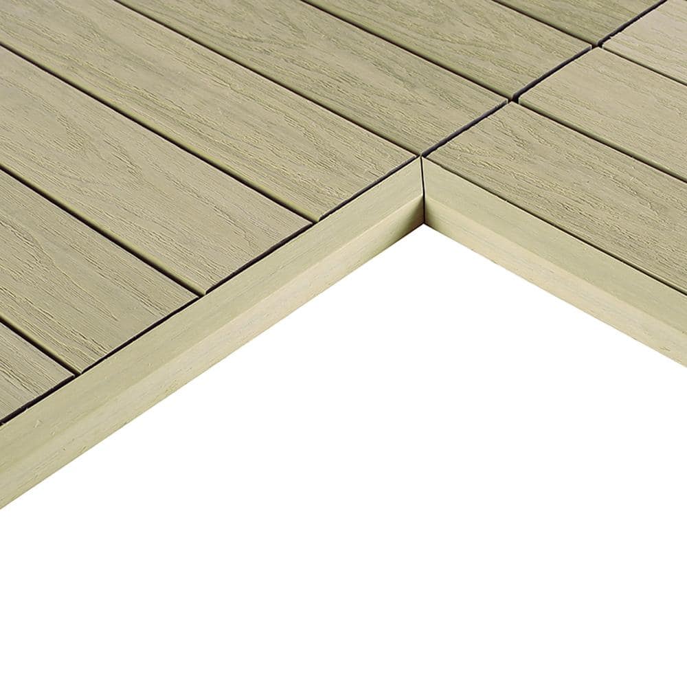 1/12 ft. x 1 ft. Quick Deck Composite Deck Tile Inside Corner Trim in Sahar