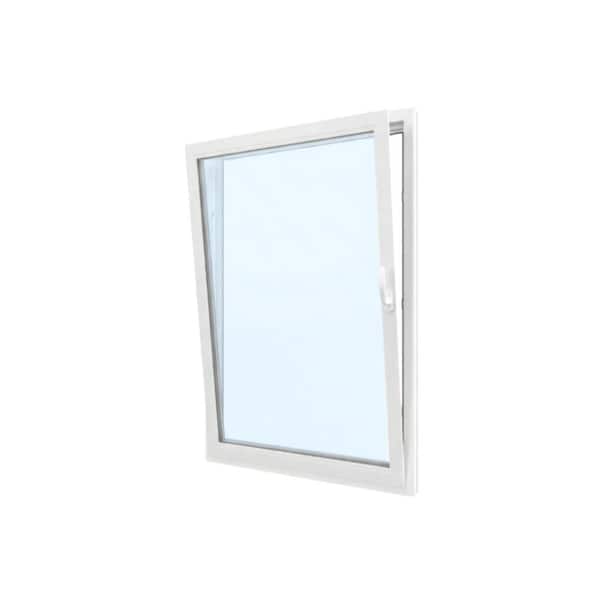 32 in. x 48 in. Elite Euro White Double-Pane Vinyl Tilt/Turn Window with Screen and Left Inward Swing