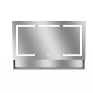 AIM 48 in. W x 32 in. H Rectangular Aluminum Right Single Door LED Surround Medicine Cabinet with Mirror