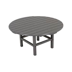 Slate Grey 38 in. Round Patio Conversation Table