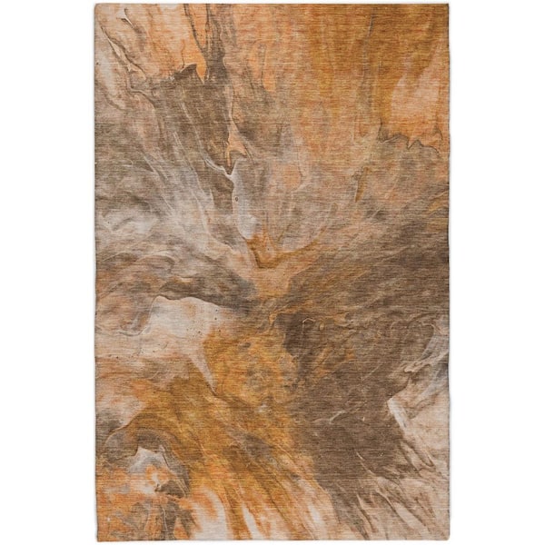 Dream Shag Premium Machine Washable Abstract ADS641 Paprika 10 ft. x 14 ft. Area Rug