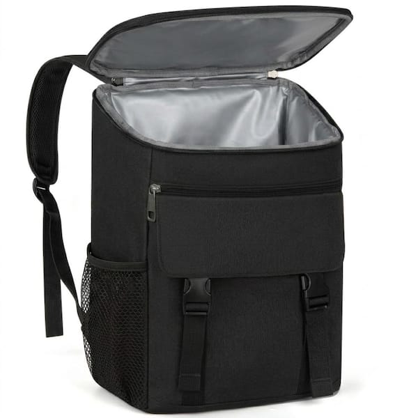 30 Can Insulated Cooler Backpack Leakproof Portable Lunch Bag Black