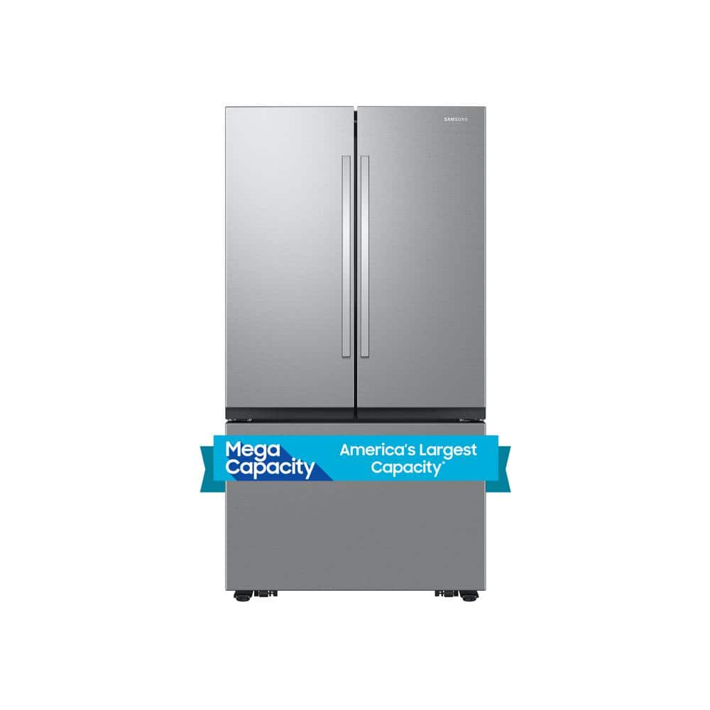 Samsung 32 cu. ft. Mega Capacity 3-Door French Door Refrigerator with Dual Auto Ice Maker in Stainless Steel, Silver