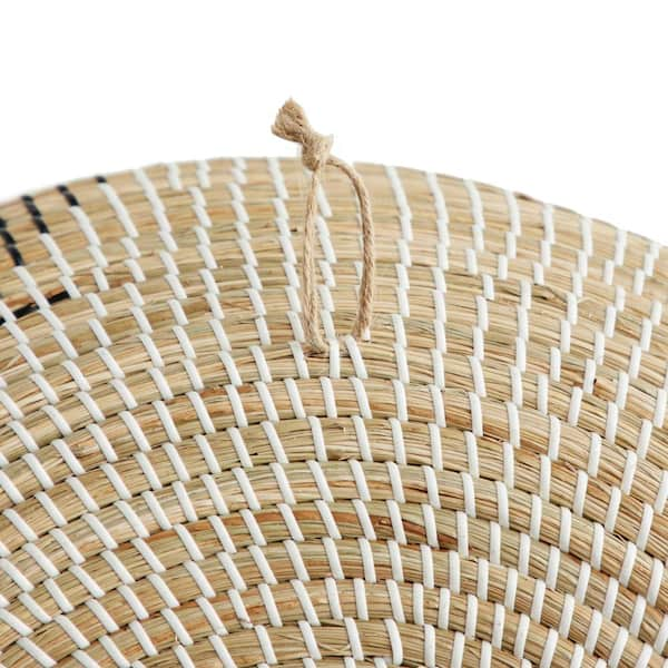 Set of 3 Seagrass Storage Baskets Brown/White - Olivia & May