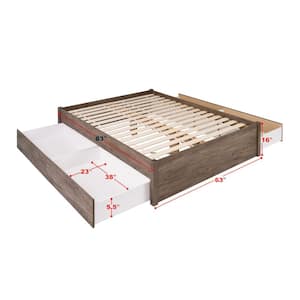 Select Drifted Gray Queen 4-Post Platform Bed with 4-Drawers