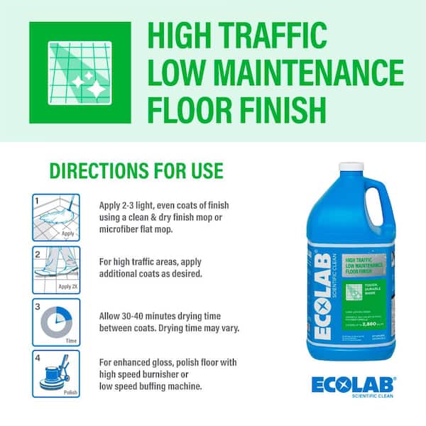 ECOLAB 1 Gal. High Traffic Low Maintenance Non Slip Floor Finish